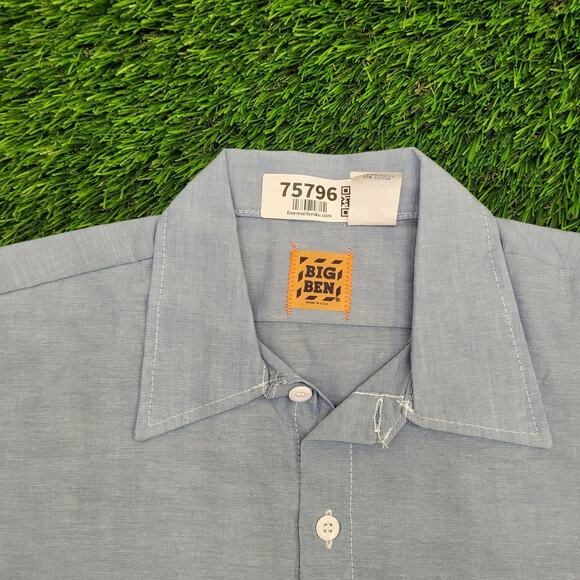 Vintage 90s Big-Ben Button Shirt Large 24x31 Wrangler Baggy - Picture 12 of 13